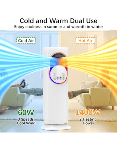 Combo Ventilador y Calefactor XWLAI HF-01 4 en 1 81 cm