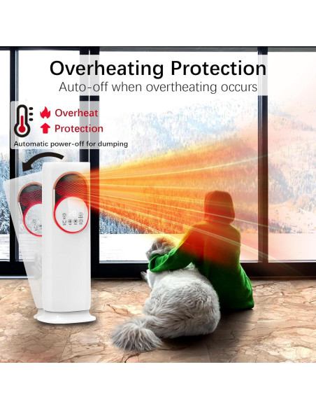 Combo Ventilador y Calefactor XWLAI HF-01 4 en 1 81 cm