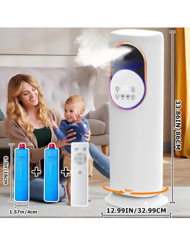 Combo Ventilador y Calefactor XWLAI HF-01 4 en 1 81 cm