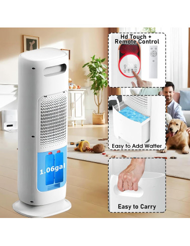 Combo Ventilador y Calefactor XWLAI HF-01 4 en 1 81 cm