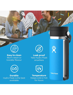 Botella Hydro Flask 12 Oz Boca Ancha Acero Inoxidable Aislada 2