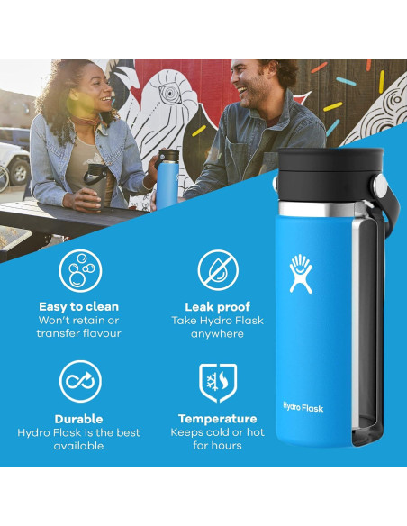 Botella Hydro Flask 12 Oz Boca Ancha Acero Inoxidable Aislada