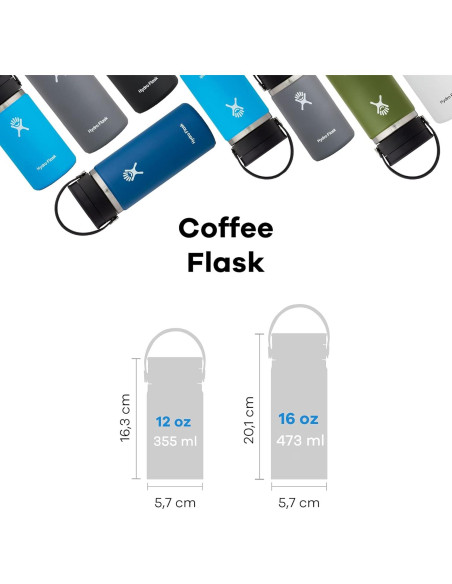 Botella Hydro Flask 12 Oz Boca Ancha Acero Inoxidable Aislada