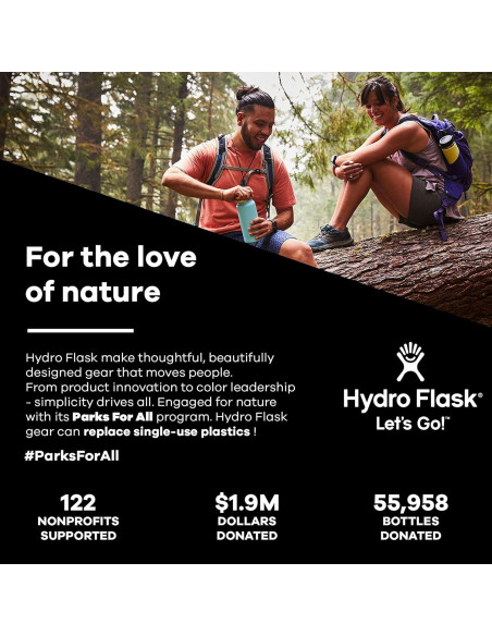 Botella Hydro Flask 12 Oz Boca Ancha Acero Inoxidable Aislada