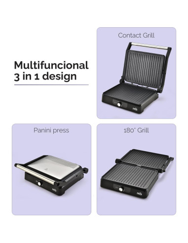 Prensa Panini MOI MPM4SLSSGM Acero Inoxidable 28x23cm