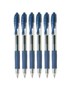 Bolígrafo Gel Pilot G2 Azul 0.5mm Extra Fino (Paquete de 6)