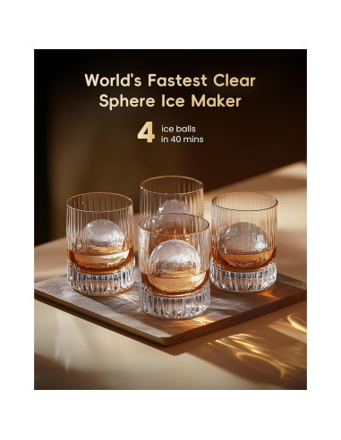 Fabricante de Hielo Esférico ecozy IM-BM401A 9.98 kg Negro Mate