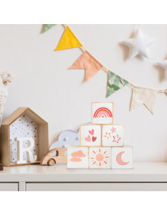 Kigley Decoración Arcoíris 6 Piezas Madera 4x4 cm 2