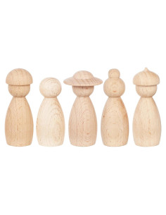 Muñecos de Madera sin Terminar MAGICLULU 5 Piezas 8cm
