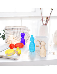 Muñecos de Madera sin Terminar MAGICLULU 5 Piezas 8cm 2