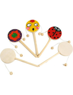 Juguete Musical de Madera EXCEART 6 Piezas Sonajero y Tambor 2