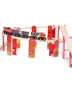 Pista de Tren de Madera Bigjigs Rail - Expansión 27 Piezas 2