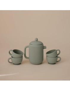 Juego de Té de Silicona Mushie para Bebés 4 Piezas Azul 2