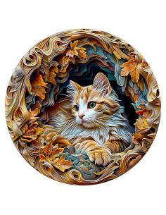 Rompecabezas 3D de Madera Jigfoxy Gato 200 Piezas 29x29cm