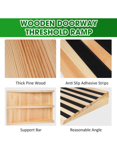 Rampa de Umbral de Madera Yeezoo 90 cm x 10.2 cm 362.9 kg