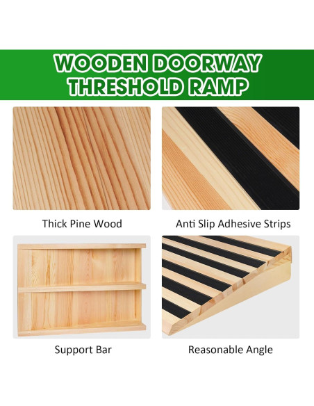 Rampa de Umbral de Madera Yeezoo 90 cm x 10.2 cm 362.9 kg