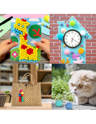 Luckforest 60 Piezas Bolas de Fieltro 2 cm 100% Lana Nueva Zelanda