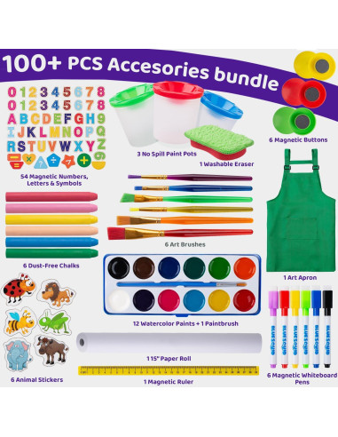 Caballete de Arte Blue Squid Verde Ajustable +100 Accesorios