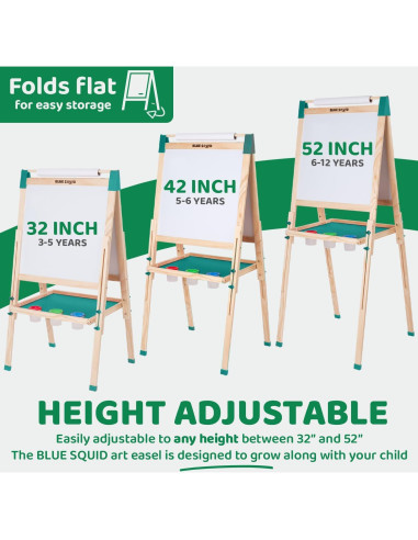 Caballete de Arte Blue Squid Verde Ajustable +100 Accesorios