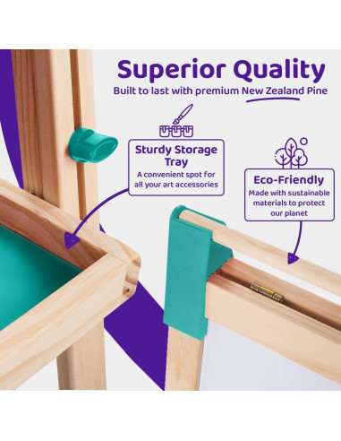 Caballete de Arte Blue Squid Verde Ajustable +100 Accesorios