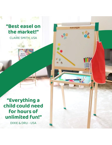 Caballete de Arte Blue Squid Verde Ajustable +100 Accesorios