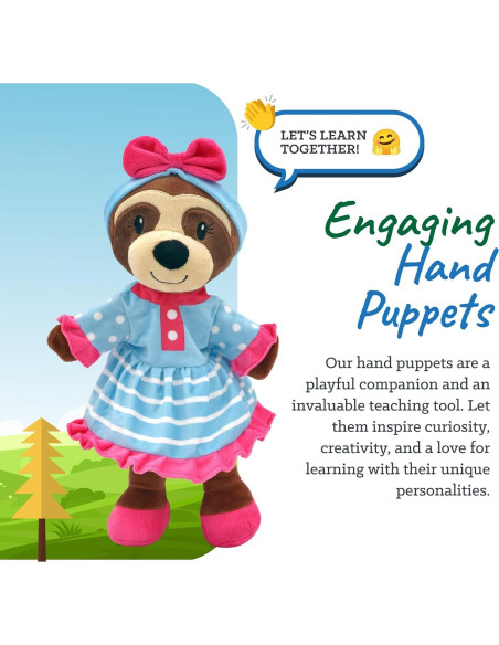 Títere de Mano Unicornio Piper - Peluche Educativo 35.56 cm