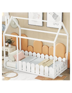 Cama Montessori Individual Bellemave con Barandilla y Techo