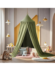 Dosel de Cama Infantil Vhaso Algodón Verde 250 cm 2