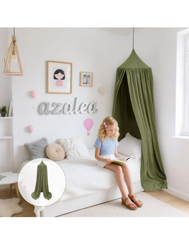 Dosel de Cama Infantil Vhaso Algodón Verde 250 cm