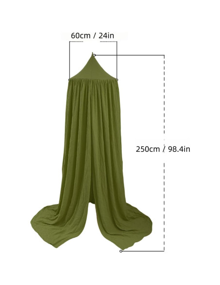 Dosel de Cama Infantil Vhaso Algodón Verde 250 cm