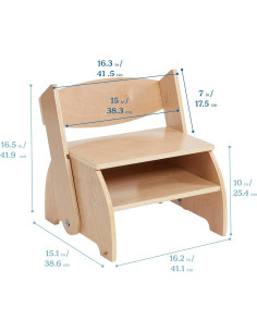 Taburete y Silla Plegable ECR4Kids Natural para Niños 2