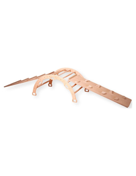 Arco de Escalada Montessori Kidodido con 2 Rampas - Madera Natural