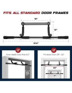 Barra de Dominadas Sagler para Puerta Ajustable - 181 kg 2