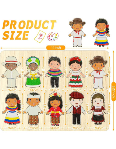 2 Juegos de Rompecabezas de Madera Leitee 28x20.8cm Niños