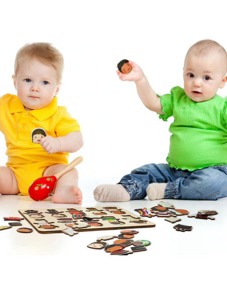 2 Juegos de Rompecabezas de Madera Leitee 28x20.8cm Niños