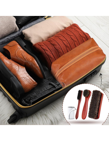 Kit de Cepillos para Betún Baderke 8 Pcs - Madera y Pelo de Caballo