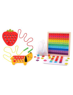Juguete de Aprendizaje Matemático GEMEM - Enhebrado y Conteo