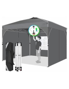 Carpa Plegable Pop Up HOTEEL 3x3m Gris con Ventilación