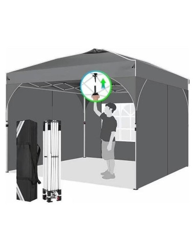 Carpa Plegable Pop Up HOTEEL 3x3m Gris con Ventilación