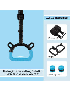 Anillos de Gimnasia para Niños EXQ Home Azul, 100kg 2