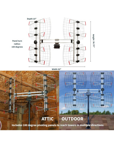 Antena HDTV Exterior Antenas Direct DB8e 70 Millas 4K 8K