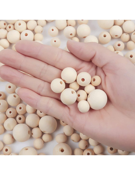 1000 Perlas de Madera Natural 6mm Pojah para Manualidades DIY