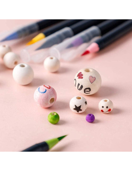 1000 Perlas de Madera Natural 6mm Pojah para Manualidades DIY