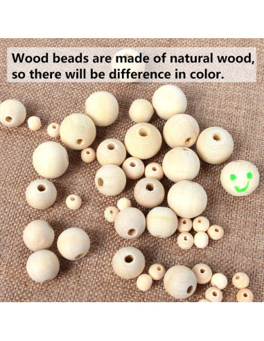 1000 Perlas de Madera Natural 6mm Pojah para Manualidades DIY