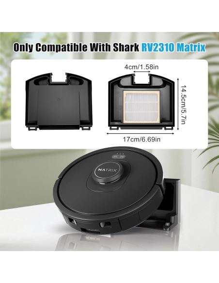 4 Filtros de Reemplazo para Aspiradora Robot Shark RV2310