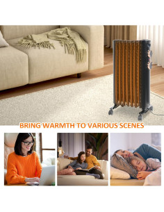 Calentador Eléctrico Fadidio 1500W con Ruedas y 3 Modos 2