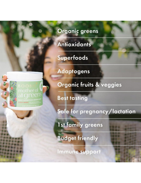 Boobie Polvo de Super Verdes Diario 30 Porciones Sabor Baya