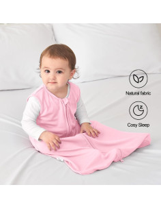 Saco de dormir Viforu 2-pack para bebés 0.5 Tog grisrosado 2