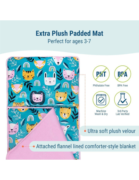 Alfombra de Siesta de Peluche Wildkin - Animal de Fiesta 146x51cm