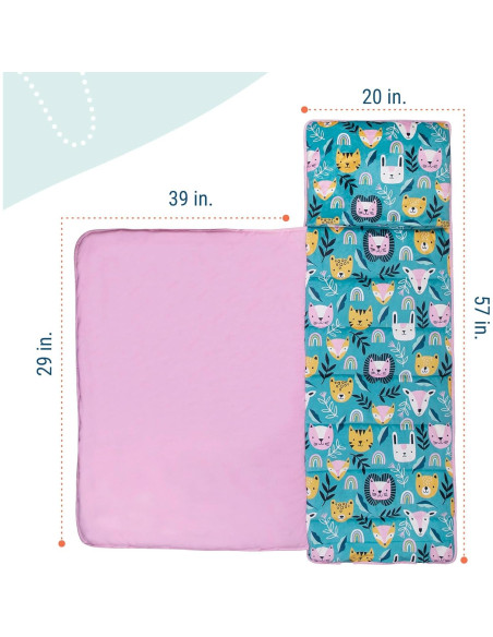Alfombra de Siesta de Peluche Wildkin - Animal de Fiesta 146x51cm